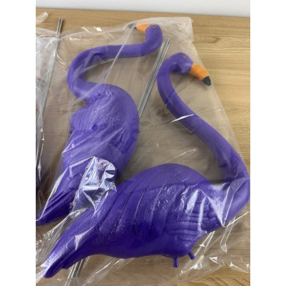 Northlight Purple Flamingo Garden Stakes Set of 4 NEW Sealed Yard Decor (RARE)